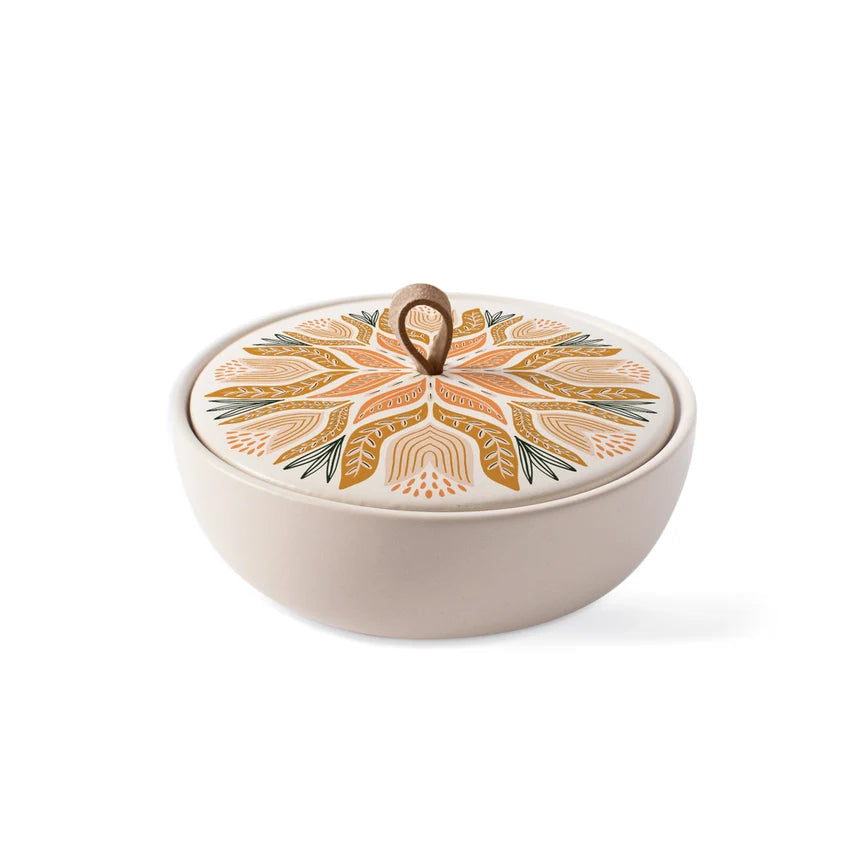 Stoneware Large Round Trinket Box