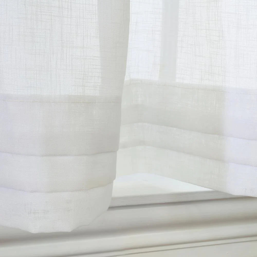 Cote D'Azure Tier Set Cafe Curtain Pair & Valance 52"w x 24" Long (Total For Tier Pair) by Homeportonline