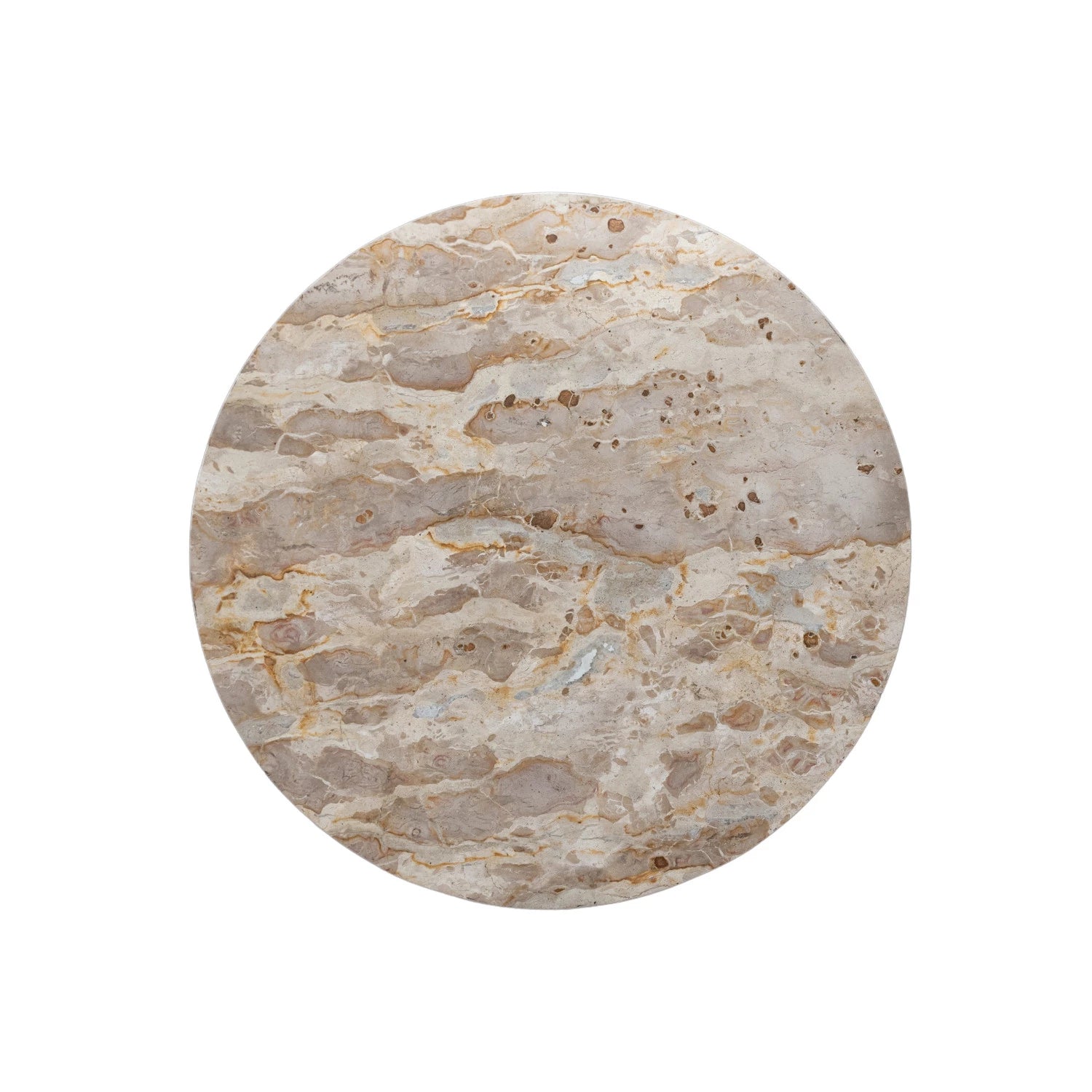Marble & Acacia Wood Coffee Table 24" Round x 13.25"h by Homeportonline