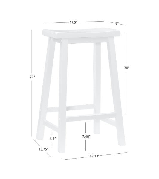 Beamon Bar Stool White 29" by Homeportonline