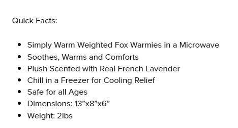 Warmies Fox by Homeportonline