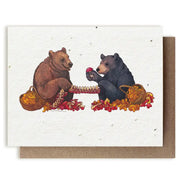 Bears and Mushrooms Plantable Herb Seed Card