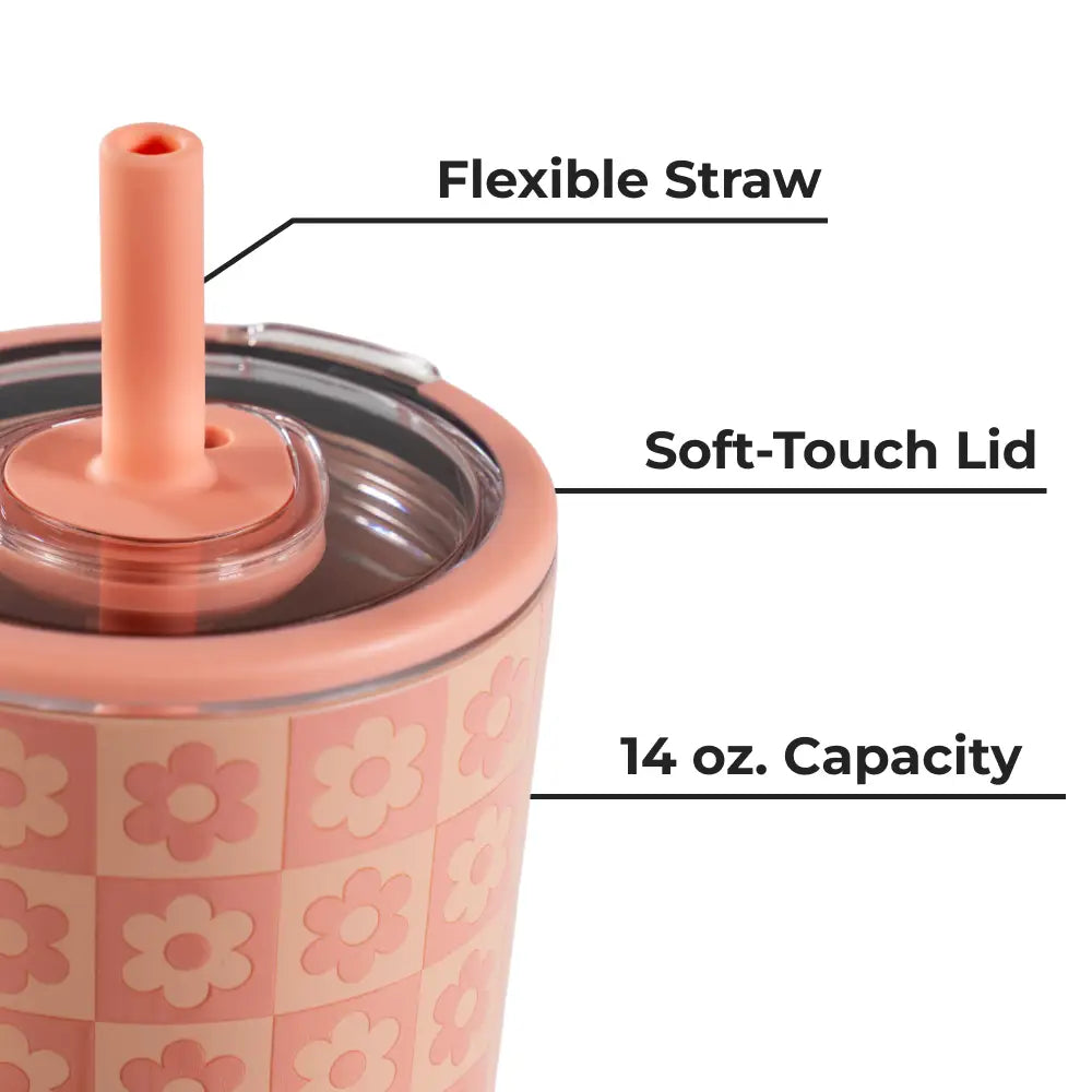HydroJug 14 OZ Spill-Free Tumbler | Daisy Checker