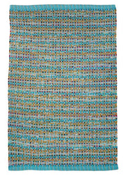 Kochi Rag Rug Cotton Aqua 2' x 3' by Homeportonline