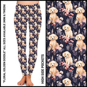 Floral Golden Doodle Full Length Leggings by SidePony Boutique