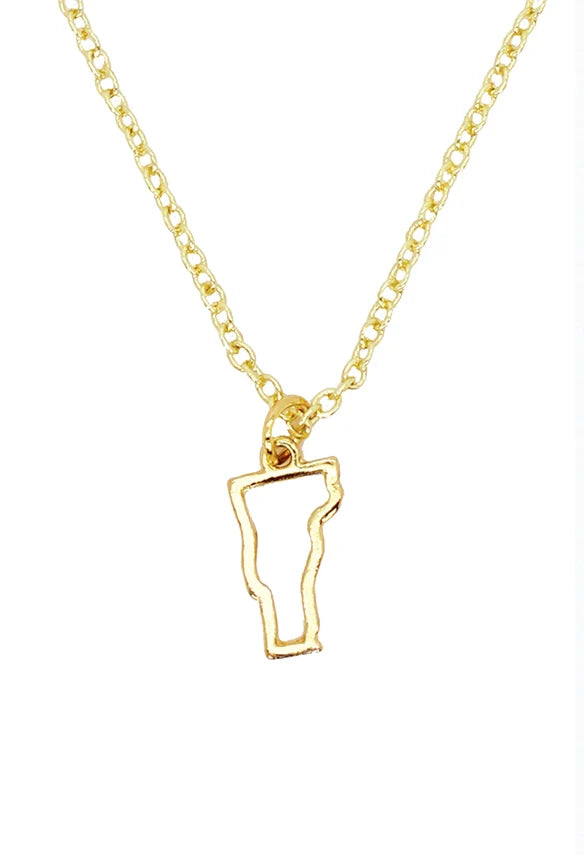 State Necklace - Gold - Vermont