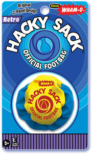 Classic Wham-O Hacky Sack Official Footbag Retro Original 2 Panel Design Blue/Yellow Toy
