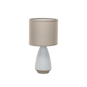 Lamp Tabletop Coarse Stoneware Linen Shade by Homeportonline