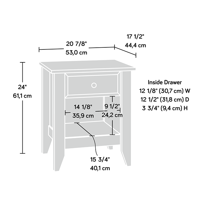White Bedroom Nightstand 1 Drawer Nightstand Soft White Finish Shoal Creek by Homeportonline