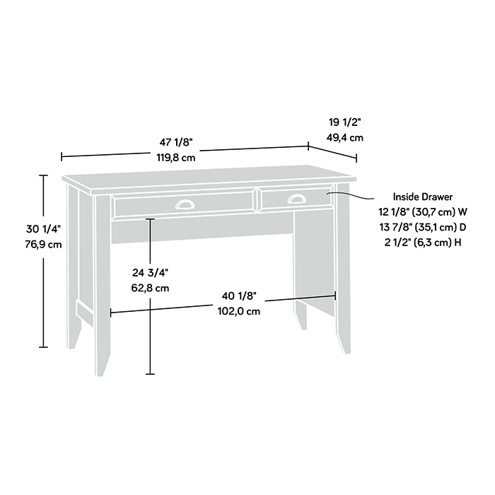 Shoal Creek Computer Desk Soft White Finish by Homeportonline