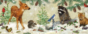 Panoramic Winter Forest Friends