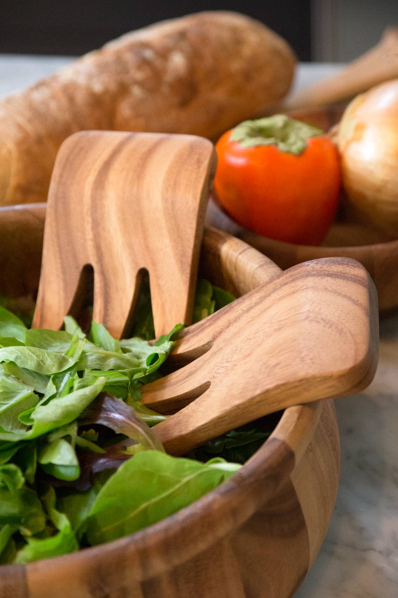 Ironwood Bear Claw Salad Servers,Acacia, Set 2,1.5"x3.75"x6" by Kiss the Cook