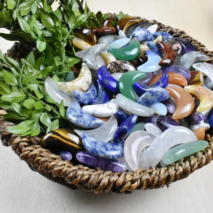 Crescent Moon Gemstone Pocket Stone by Wild Lark