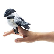 Folkmanis Mini Chickadee Finger Puppet, White; Black;gray (B08FVGPJNK)