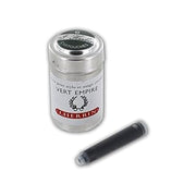 Universal snap-in cartridges. (Fits all pens except Sheaffer, Parker, Lamy, A.T. Cross, Pilot/Namiki, Sailor, Platinum, Aurora, Fultz and Nakaya) 6 cartridges are neatly and securely packed in a cylindrical metal tin. (B00IK66OQU)