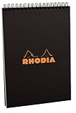 1 X A5 Rhodia Spiral 160 Page Lined Paper Notebook Memo Office Note Pad Black