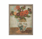 Wall Décor Wood Framed Flowers in Vase by Homeportonline