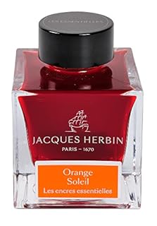 Jacques Herbin - Ref 13157JT - Ink for Fountain Pens & Rollerball Pens - Orange Soleil - 50ml Bottle - Essential Bottled Inks (B0951SRLGM)