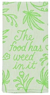 Blue Q Woven Jacquard Dish Towel, The Food Has Weed in It. Funny, Functional and Fabulous, 100% Cotton, Soft, Super-Absorbent, 28 x 21 (B07T6C43Q3)