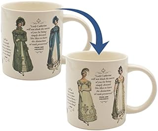 Jane Austen Heat Changing Finery Mug - Add Coffee or Tea and Watch Walking Attire and Bonnets Change into Lovely Evening Attire (B09MWPKJNL)