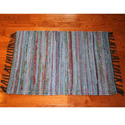 Rag Rug Overdyed Cotton Blue 2'x3 by Homeportonline