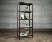 North Avenue Bookcase Tall Five Shelf Smoked Oak Finish by Homeportonline