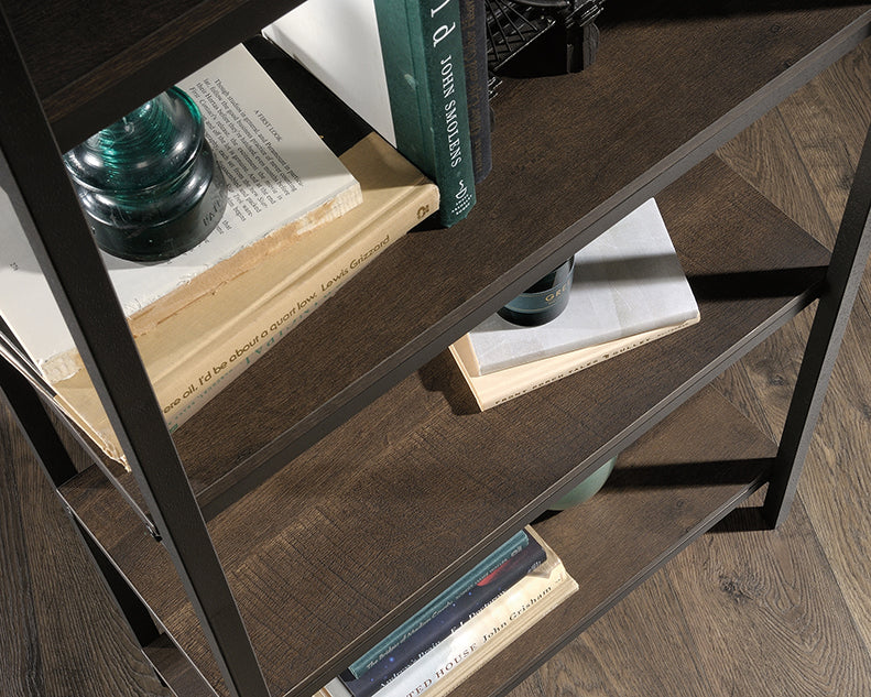 North Avenue Bookcase Tall Five Shelf Smoked Oak Finish by Homeportonline