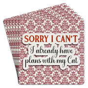 Bar Coaster | Sorry I can't plans with my cat by Homeportonline