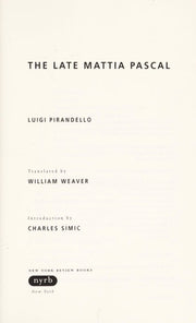 The Late Mattia Pascal