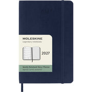 Moleskine Classic 12 Month 2027 Weekly, Soft Cover, Pocket (3.5 x 5.5), Sapphire Blue, 144 pages