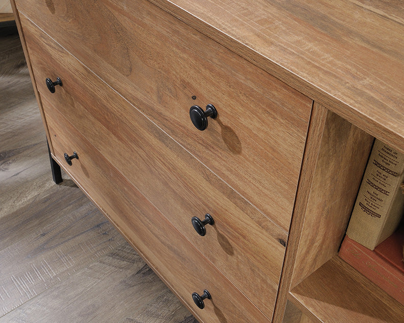 North Avenue 3 Drawer Dresser w/Open Shelves Sindoori Mango Finish by Homeportonline