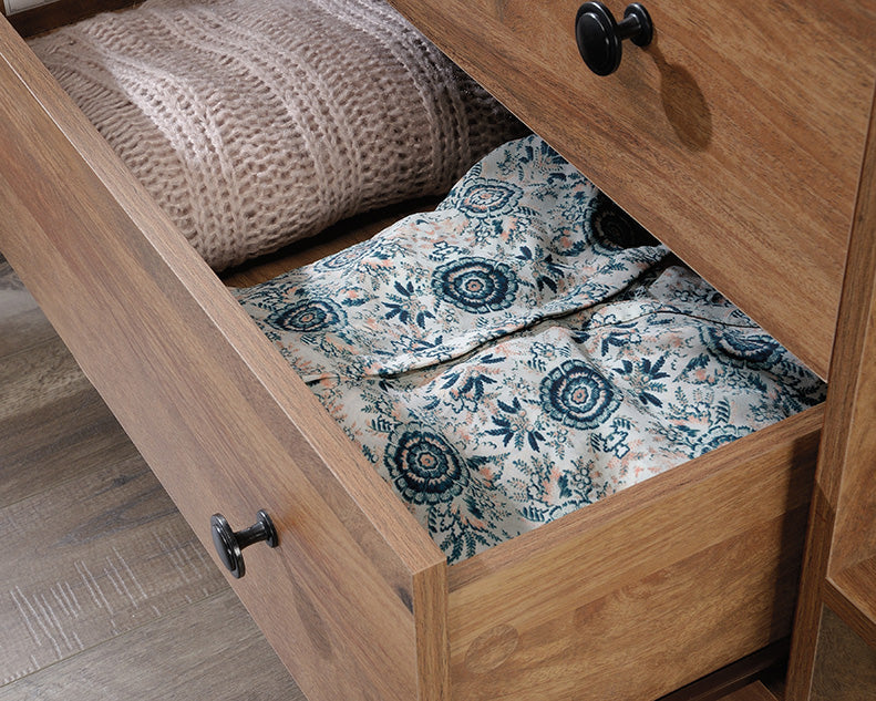 North Avenue 3 Drawer Dresser w/Open Shelves Sindoori Mango Finish by Homeportonline