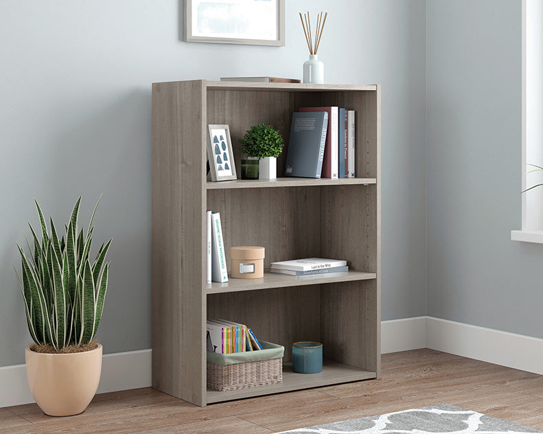 Beginnings Bookcase Silver Sycamore Three Shelf by Homeportonline