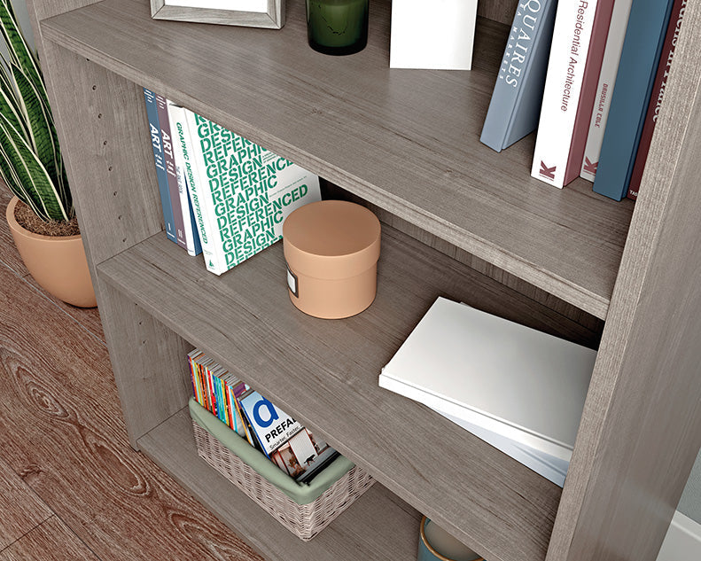 Beginnings Bookcase Silver Sycamore Three Shelf by Homeportonline