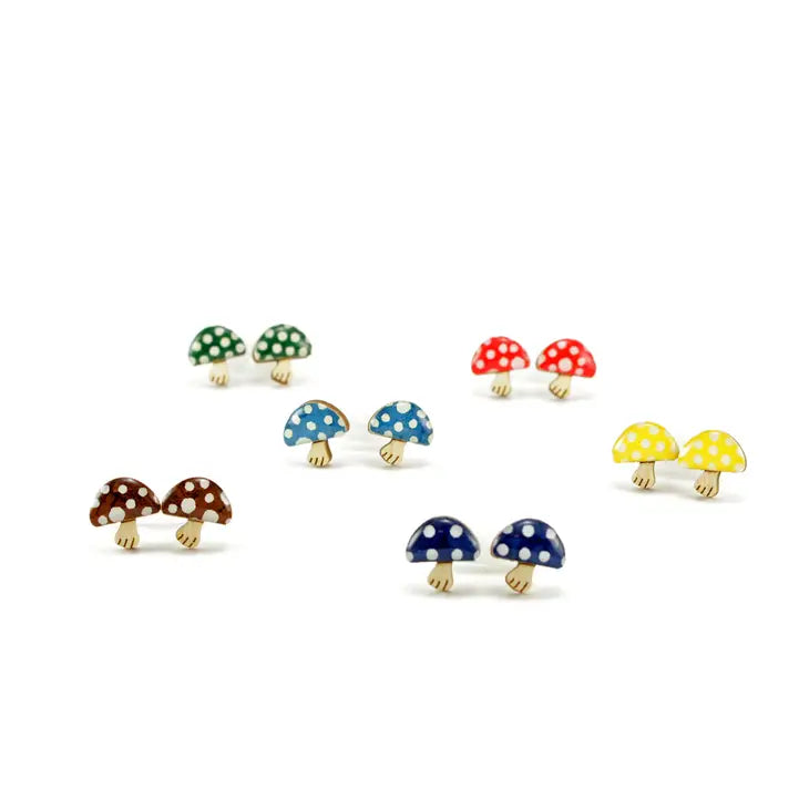 Mushroom Titanium Stud Earrings
