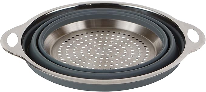 Silicone Collapsible Colander w/Stainless Steel Rim