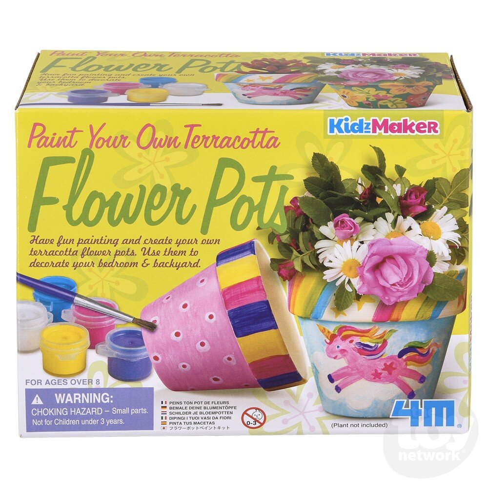 4M KidzMaker Kit Paint Your Own Flower Pot by Homeportonline