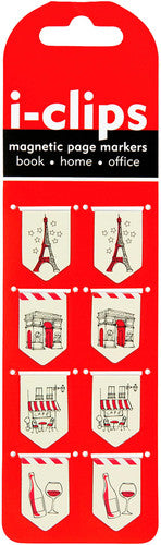 Paris i-Clips Magnetic Page Markers (Set of 8 Magnetic Bookmarks)
