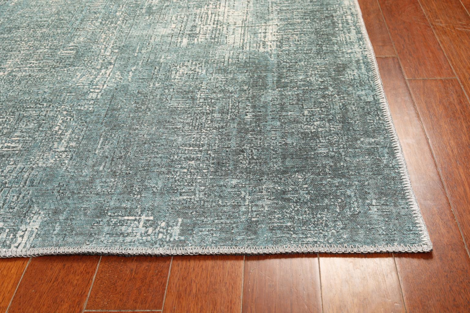 London Elements Teal Washable Rug Runner 2'6" x 7'6" by Homeportonline