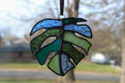 Monstera Leaf Stained Glass Suncatcher
