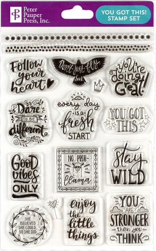 You Got This! Clear Stamp Set (16 individual stamps)