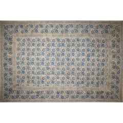 Tapestry Twin Size Veggie Natural Block Blue by Homeportonline