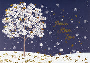 Falling Blossoms in Winter Deluxe Boxed Holiday Cards (20 cards, 21 self-sealing envelopes)