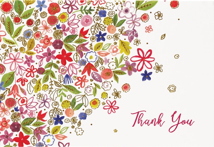 Floral Daydream Thank You Cards (14 cards, 15 self-sealing envelopes)