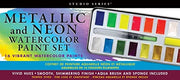 Studio Series Metallic & Neon Watercolor Paint Set (set of 18 colors)