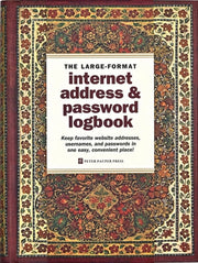 Gilded Floral Large Internet Password Address & Logbook (with removable cover band for privacy)
