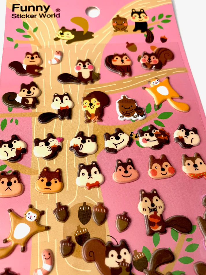 Stickers Squirrel Soft Puffy by Homeportonline