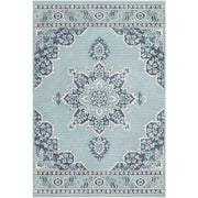 Alfresco Aqua Background Navy Teal Accents Outdoor 3'7" X 5'7" by Homeportonline