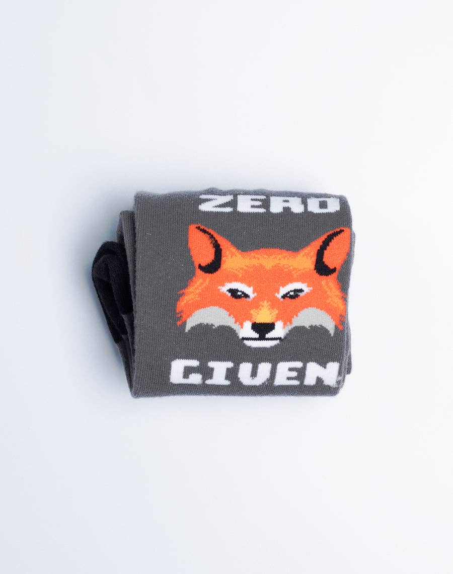 Men's Zero Fox Given Funny Crew Socks by SidePony Boutique