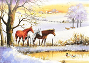 Horses in Winter Deluxe Boxed Holiday Cards (20 Cards, 21 Self-Sealing Envelopes)